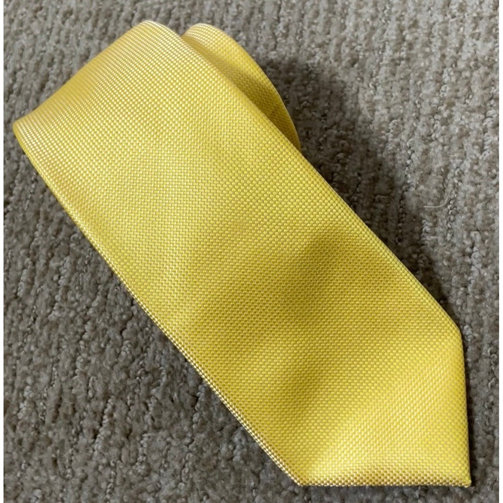 Countess Mara Necktie Mens OS Yellow Preppy Dapper Solid Classic Tie Wedding